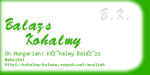 balazs kohalmy business card